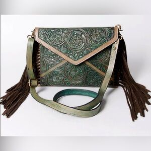 American Darling Envelope Tooled Genuine Leather Western Women Bag